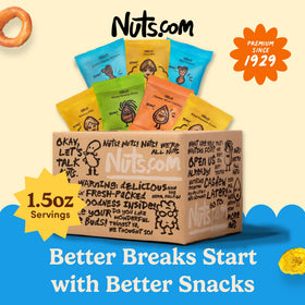 Nuts.com Pretzels and crackers close-up, ideal break room snack for quick cravings.