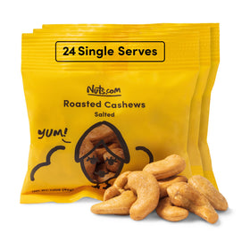 Nuts.com roasted cashews salted single-serve portions for on-the-go energy