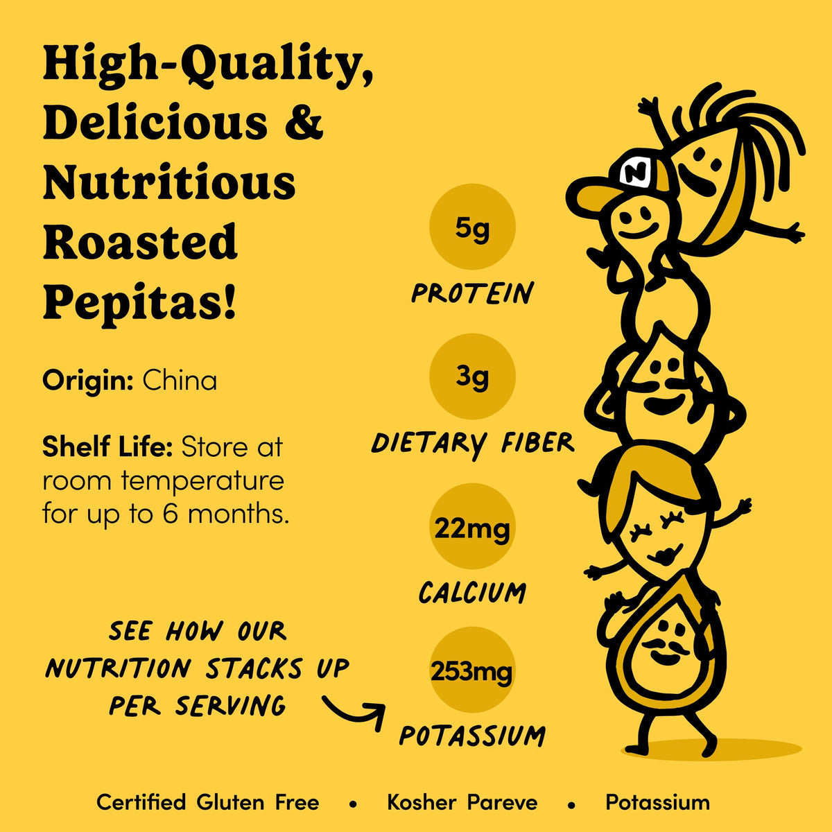 Nuts.com roasted pepitas-trail-mix blended with nuts and fruit for energy on the go.