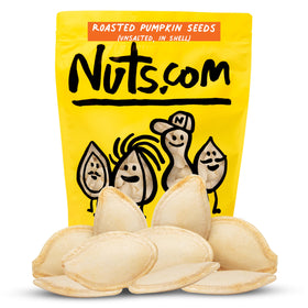 Nuts.com roasted unsalted pumpkin seeds in shell 2lb bag for snacking