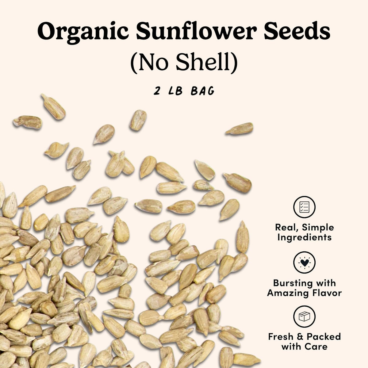 Nuts.com unsalted shelled sunflower seeds in a reusable 2 lb bag