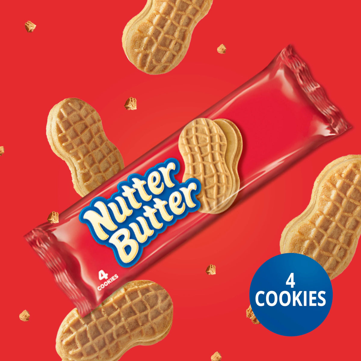 Nutter Butter creamy filling complements the crisp wafers for a satisfying bite.