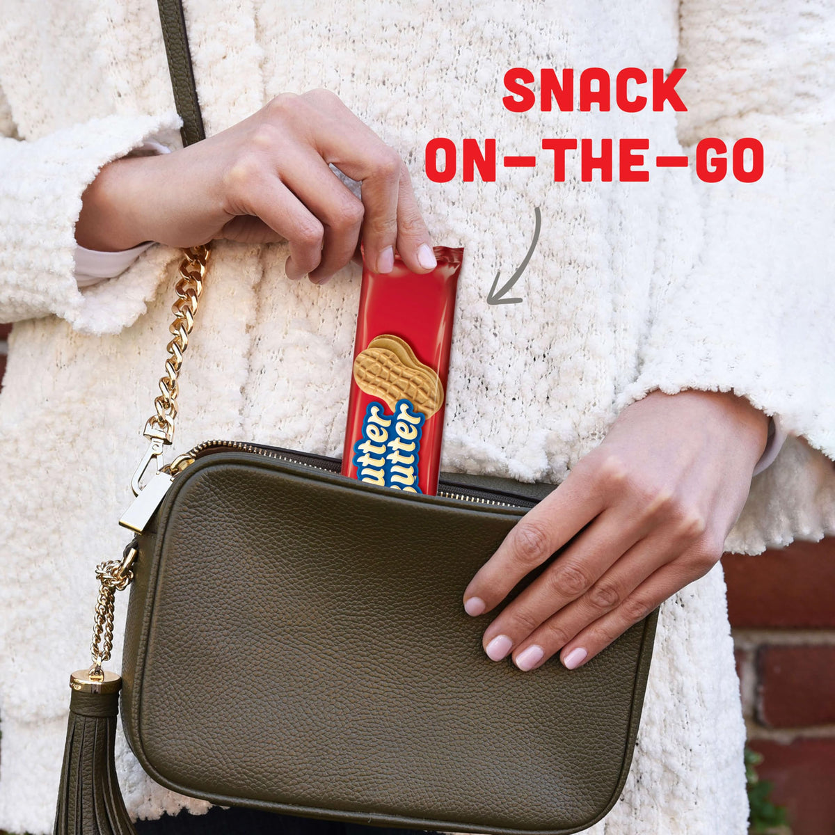 Nutter Butter on-the-go snack fits in bags and briefcases.