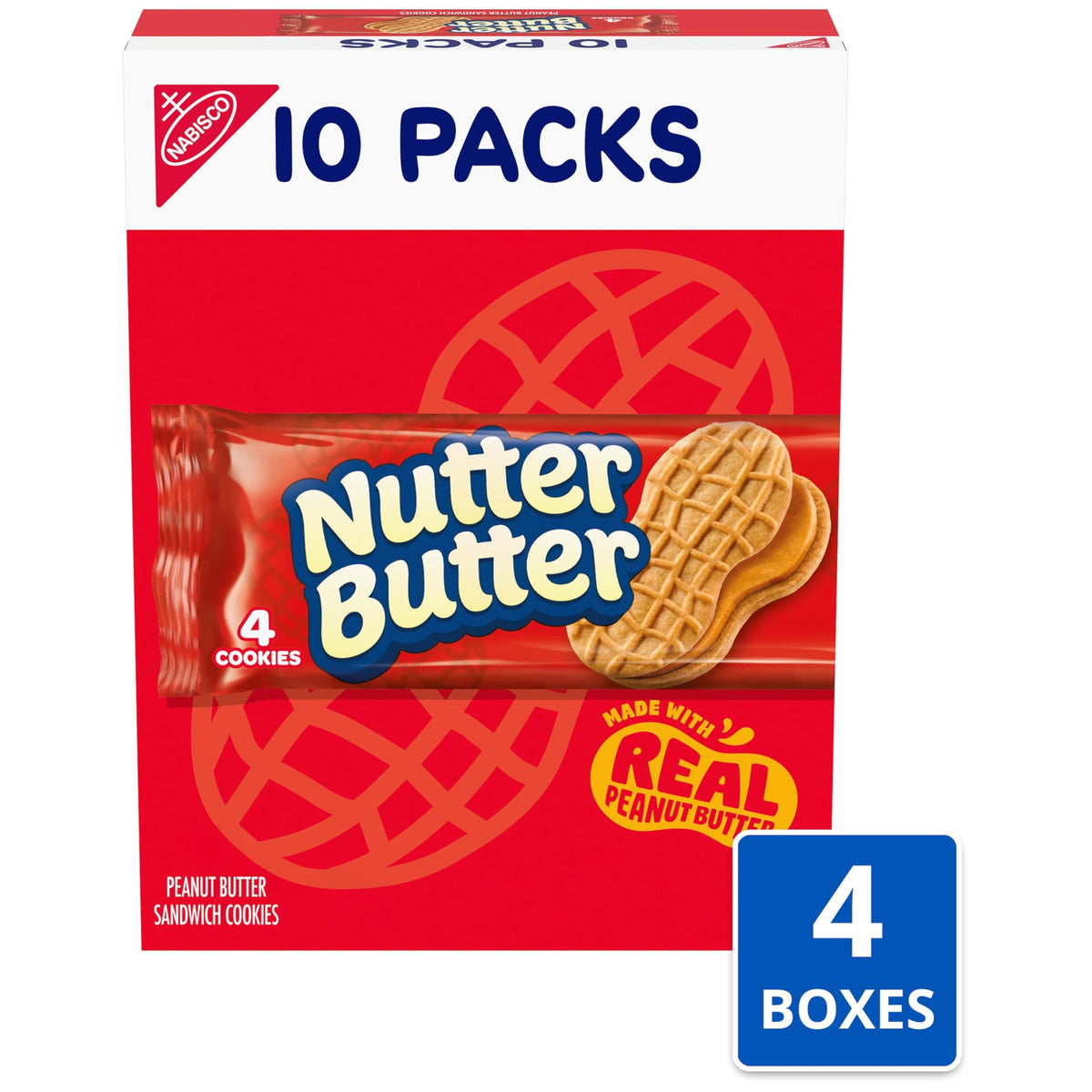 Nutter Butter peanut butter sandwich cookies highlight crunchy wafers and creamy filling for tasty school snacks.