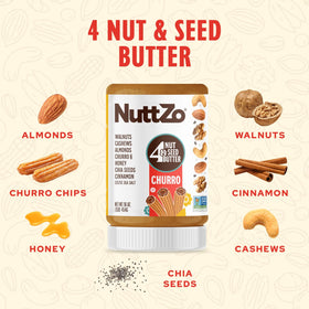 NuttZo Churro Butter with churro chips delivering satisfying crunch
