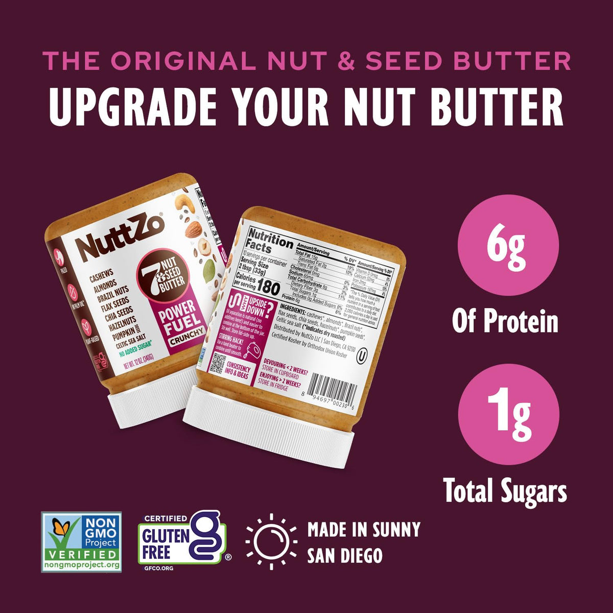 NuttZo Natural Power Fuel shows seven nuts and seeds blend for rich flavor