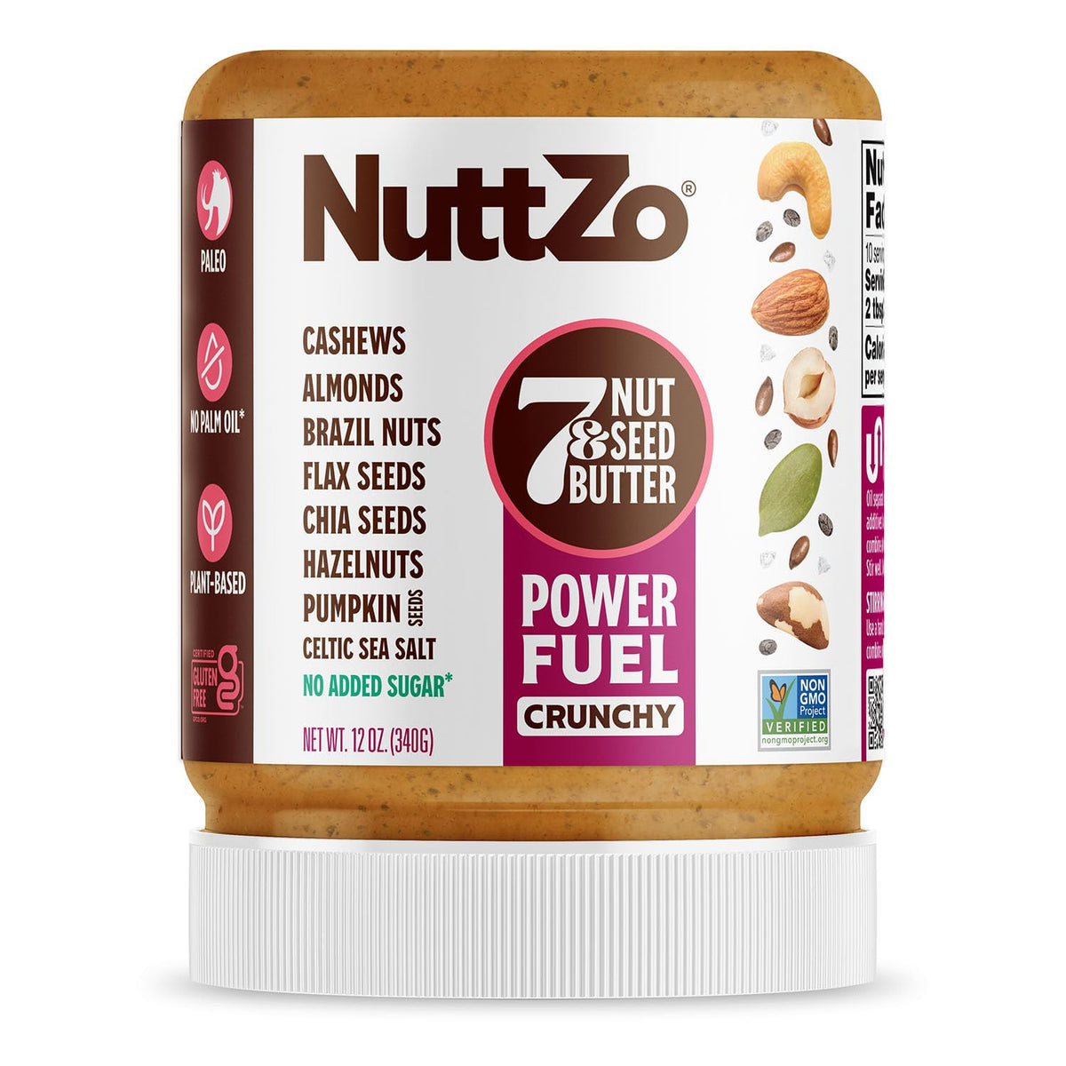 NuttZo Natural Power Fuel jar front view, ready for quick, protein-rich snacking