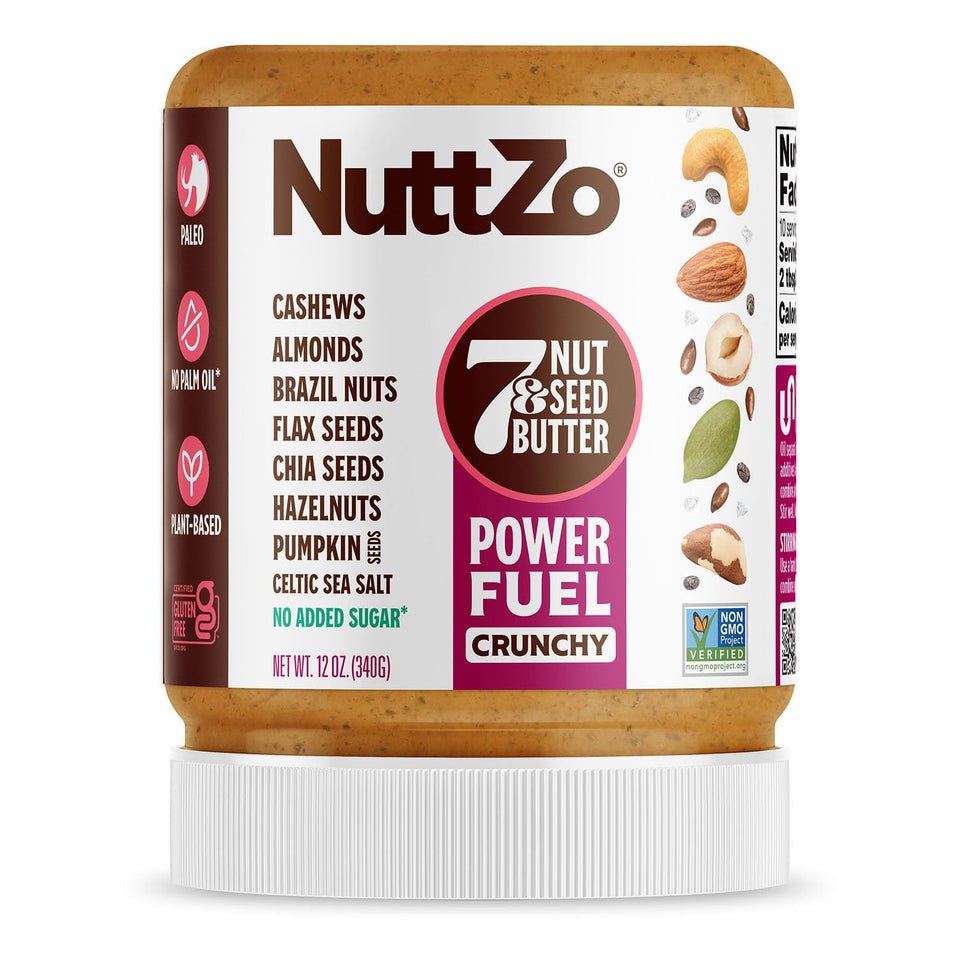 NuttZo Natural Power Fuel jar front view, ready for quick, protein-rich snacking