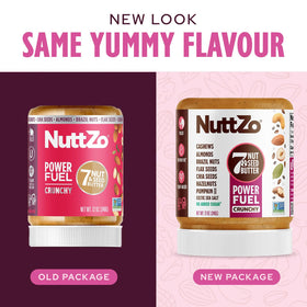 NuttZo Natural Power Fuel nutrition label back shows protein per serving