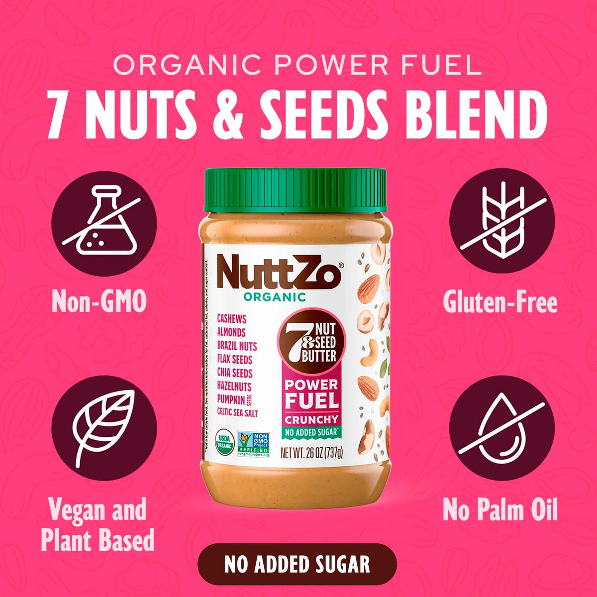 NuttZo Power Fuel spoonful highlighting crunchy texture for quick energy.
