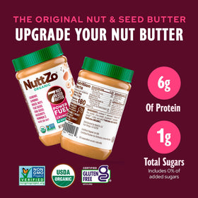 Stirring NuttZo Power Fuel in a bowl to creamy texture.