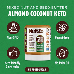 NuttZo Keto seven-nut-seed blend close-up showing rich texture