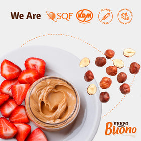 Nuuva Buono hazelnut spread used as filling in chocolate bars.