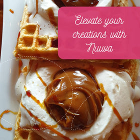 Nuuva Dulce de Leche gluten-free, simple ingredients label close-up