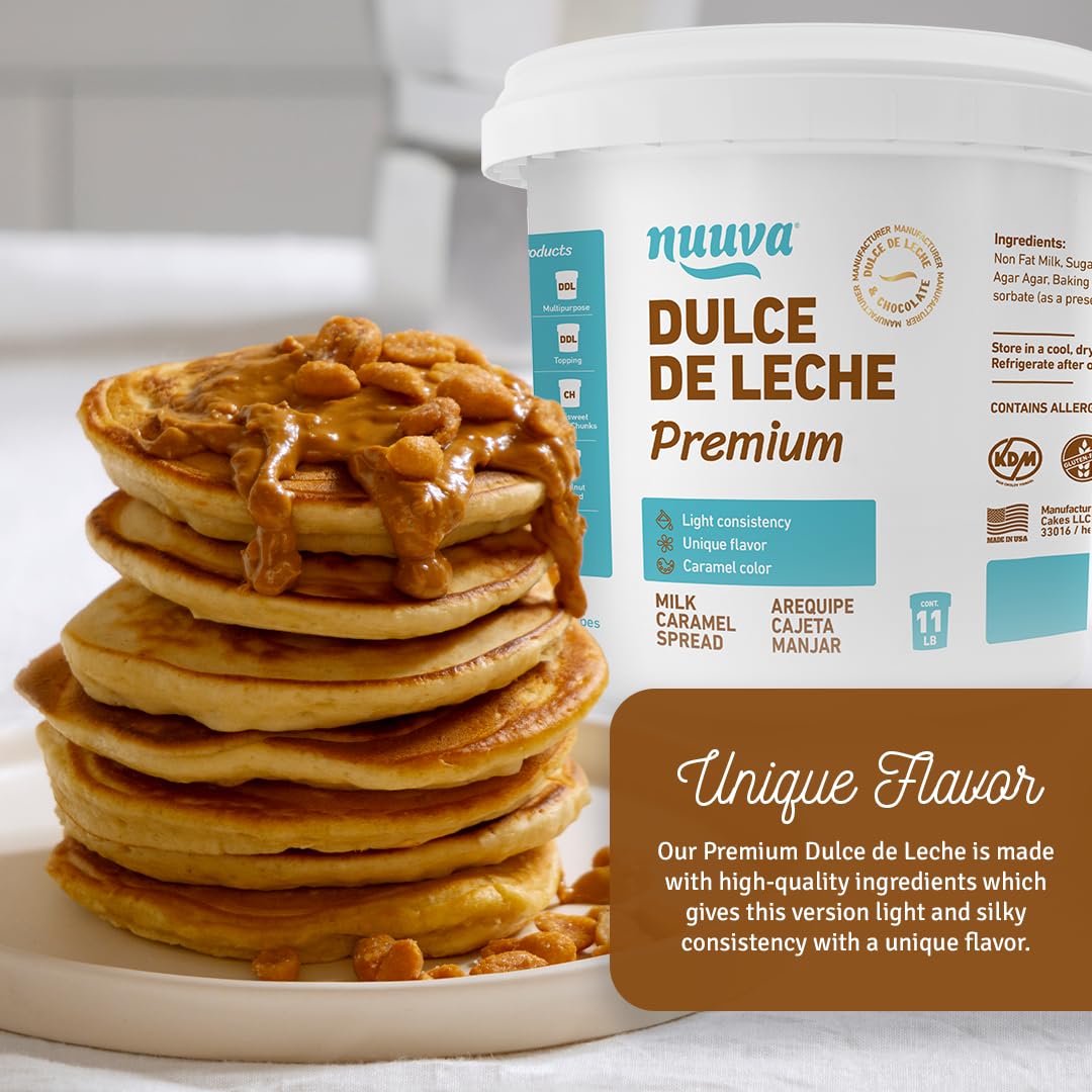 Nuuva Dulce de Leche drizzle over pancakes for a sweet start
