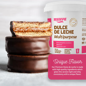 Nuuva Dulce de Leche texture close-up showing creamy caramel with firm hold