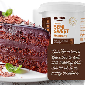 Nuuva ganache glaze close-up showing smooth texture for desserts.