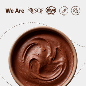 Nuuva ganache warmed in bain-marie delivers silky coating.