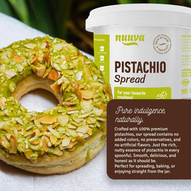 Nuuva Pistachio Spread smooth pour demonstrates spreadable cream for toast.