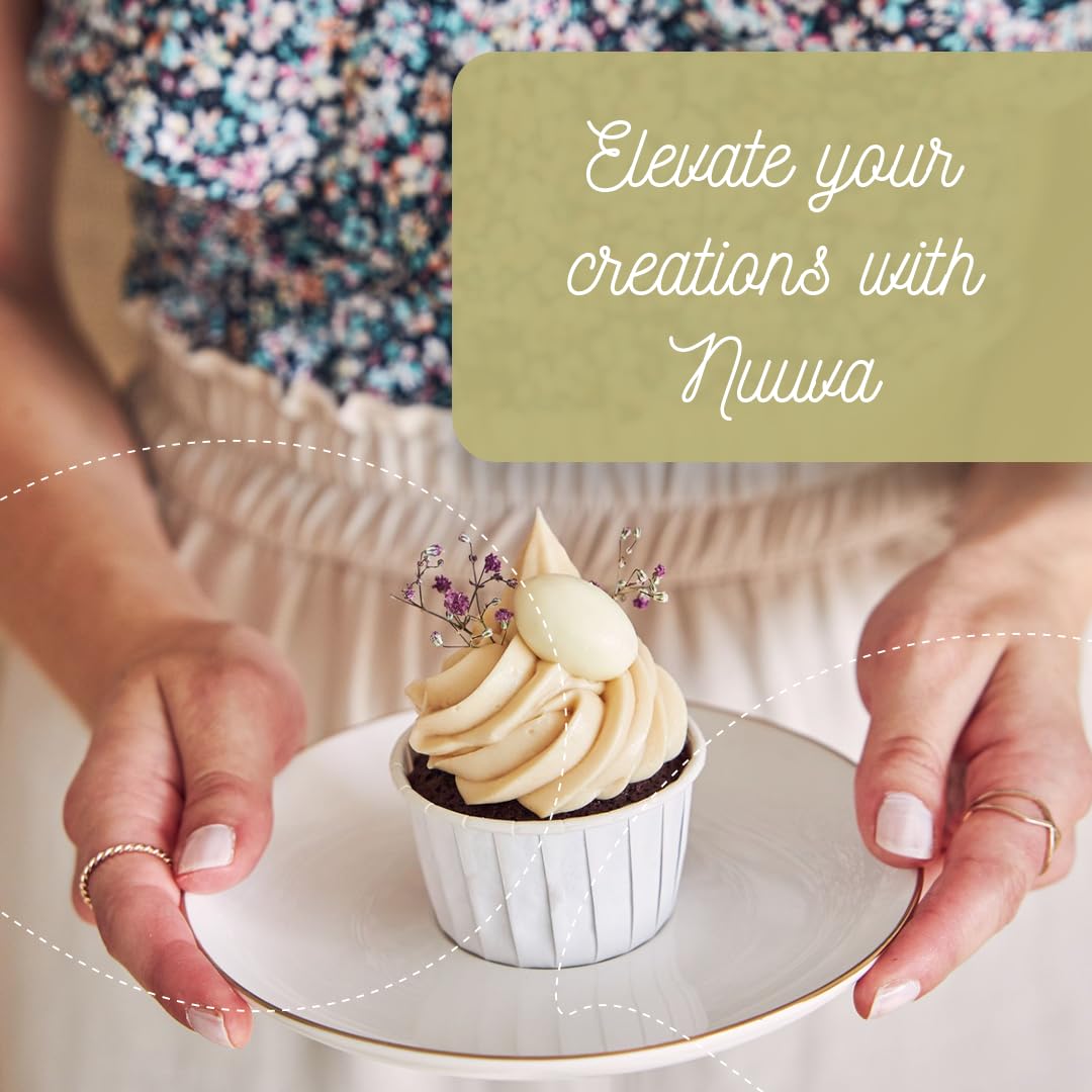 Nuuva White Ganache creamy texture enhances desserts.