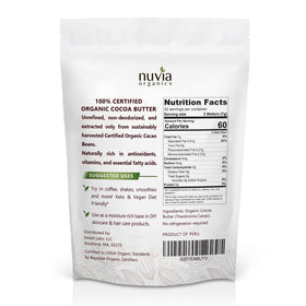 Nuvia Organics Cocoa Butter wafer aroma highlights natural chocolate scent.