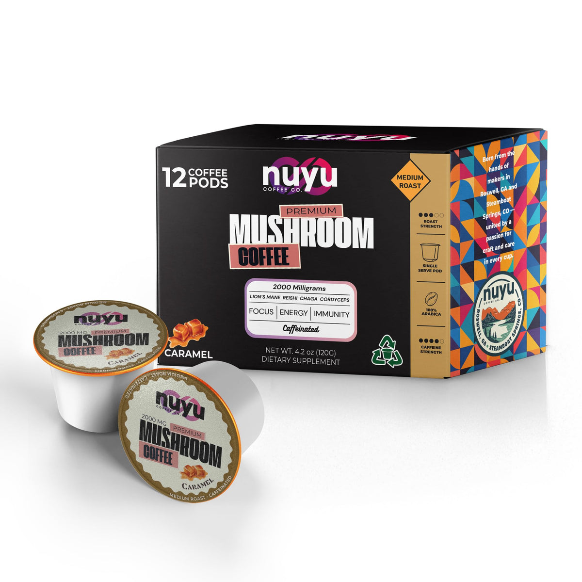 Nuyu Arabica beans detail emphasizes premium quality and purity.