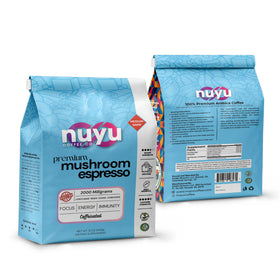 Nuyu Coffee 12oz-bag-side-view conveys premium packaging and freshness