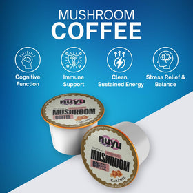 Nuyu coffee cup steams with caramel aroma, ready to sip.