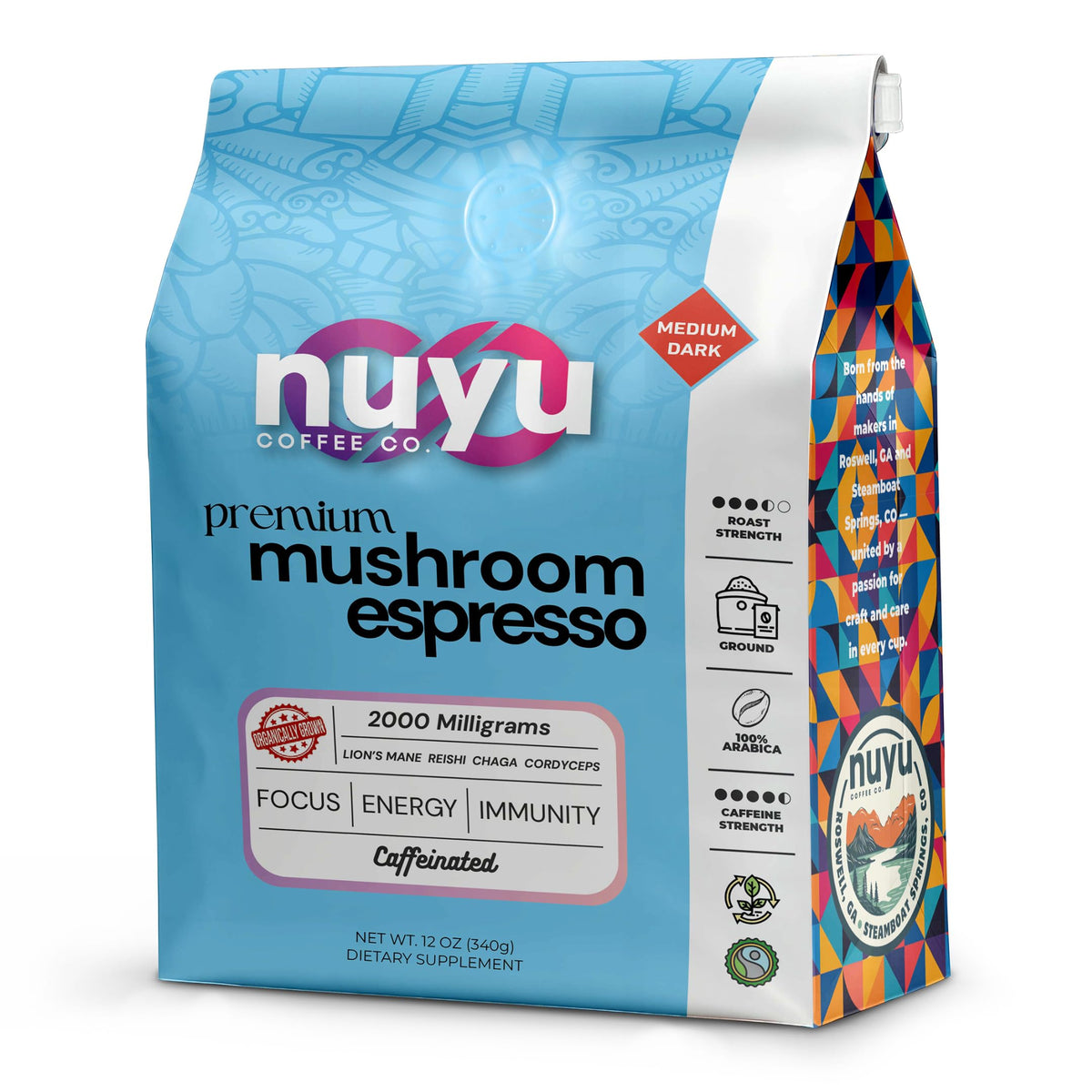 Nuyu Coffee espresso-ground closeup shows fine grind for quick brews