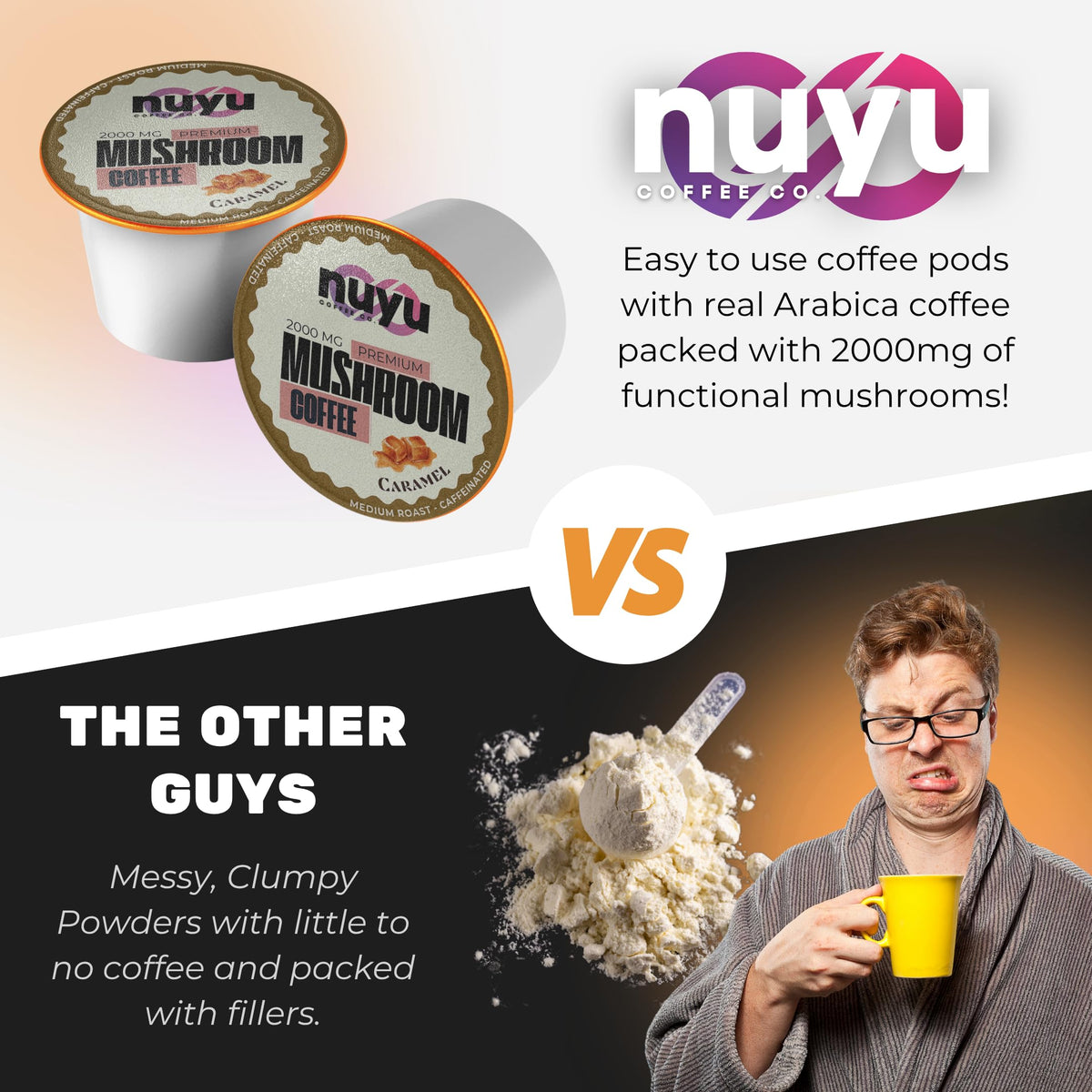 Nuyu Coffee Co. K-Cup ready in the brewer for a quick brew.