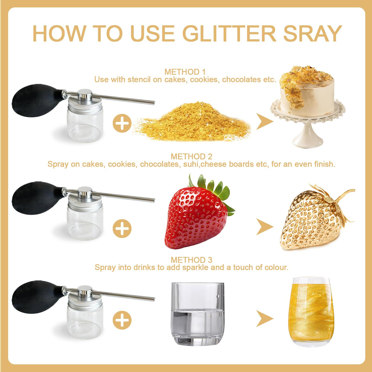 Nvobghdi even-mist glitter spray creates uniform finishes