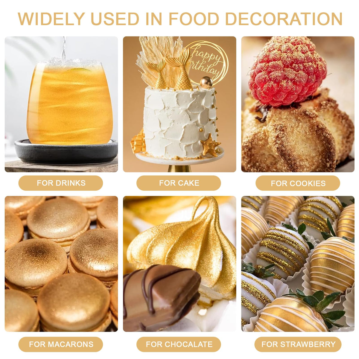 Nvobghdi cake and drink decorations glow with shimmer
