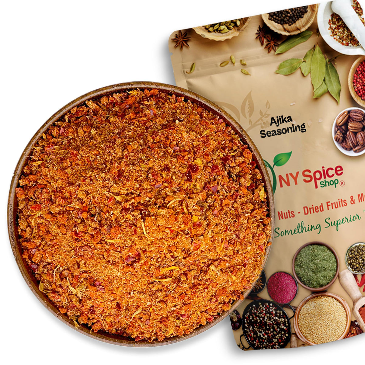 NY Spice Shop Ajika Seasoning bottle boosts bold Georgian flavor for grilled dishes.
