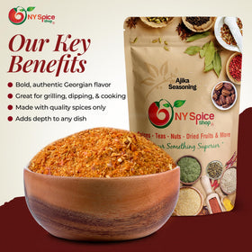 Ajika Seasoning in a dipping bowl adds spicy, flavorful yogurt dips and spreads.
