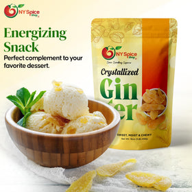 NY Spice Shop candied ginger slices ready-to-use pantry staple for desserts and snacks.