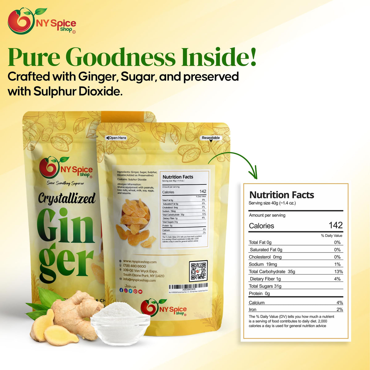 NY Spice Shop candied ginger slices sprinkled into trail mix for a flavorful crunch.