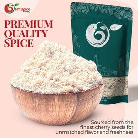 NY Spice Shop Mahlab powder on spoon ready to elevate pastries with cherry almond notes