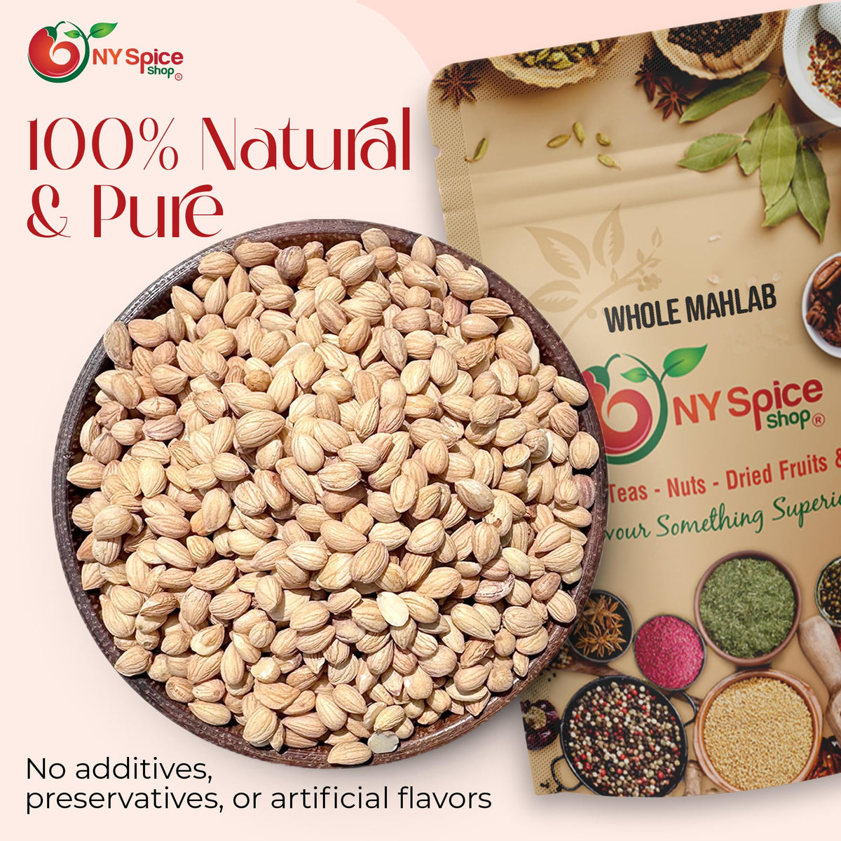 NY Spice Shop Mahlab Seed Whole ground powder for delicate desserts.