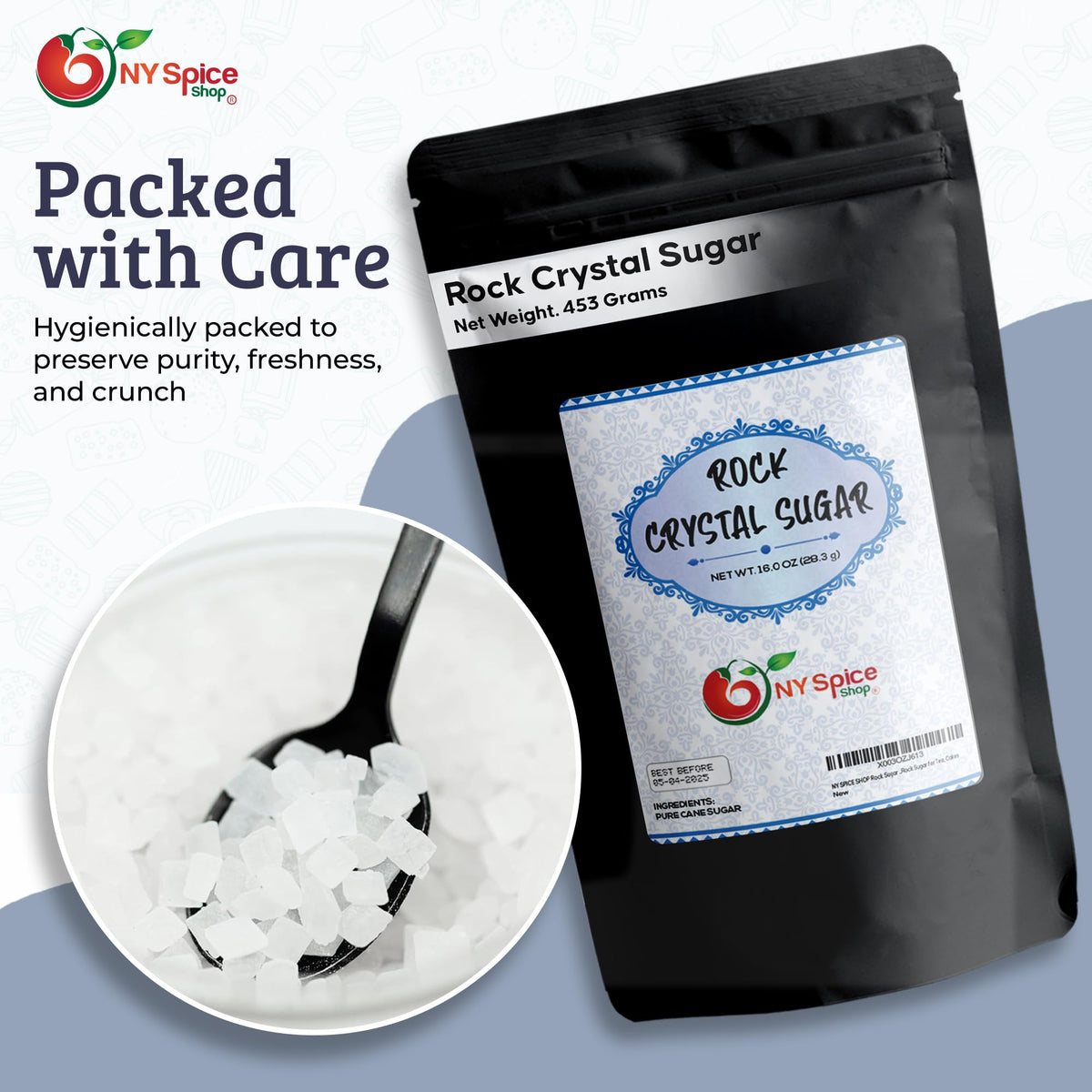 Melting white NY Spice Shop rock candy to create homemade candies and lollipops.