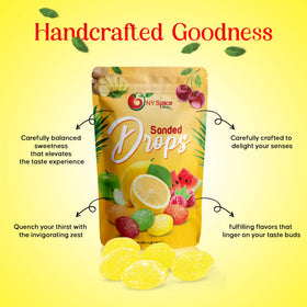 NY Spice Shop Sanded Lemon Drops bulk bag on shelf inviting citrus-inspired snacking