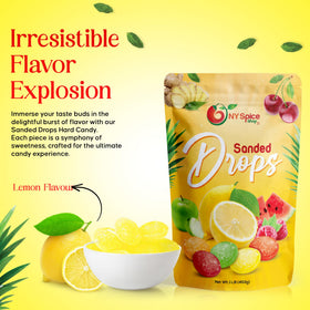 NY Spice Shop Sanded Lemon Drops candies closeup highlighting tart-sweet flavor