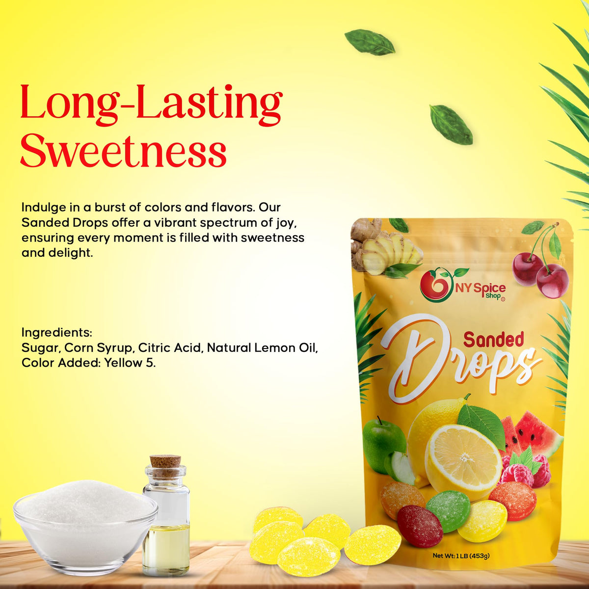 NY Spice Shop Sanded Lemon Drops citrus glow highlights vibrant lemon notes