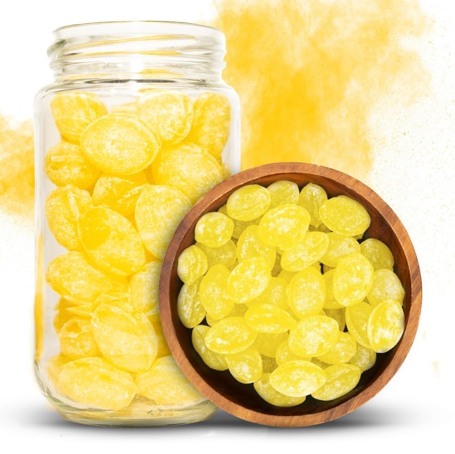 NY Spice Shop Sanded Lemon Drops packaging closeup for bulk lemon candy snacking