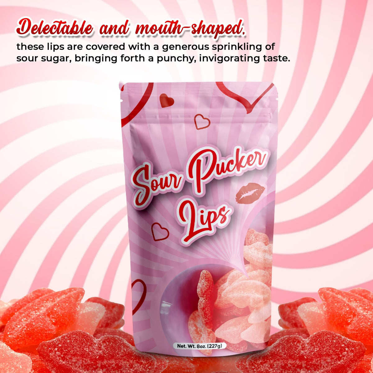 NY Spice Shop lip-shaped gummies for office candy jars and coworker treats.