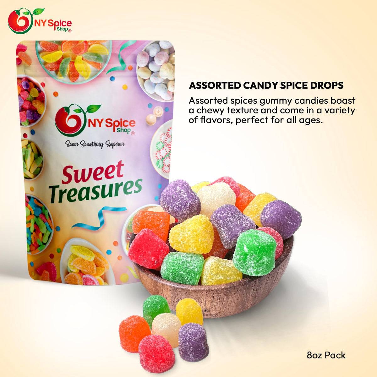 NY Spice Shop Spice Drops with spicy twist; bold flavor to elevate desserts or toppings.