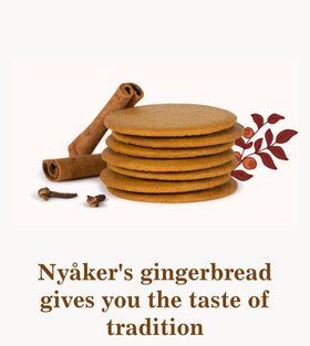 Nyakers Gingerbread Snaps serve-ready bite inviting tea-time sharing.