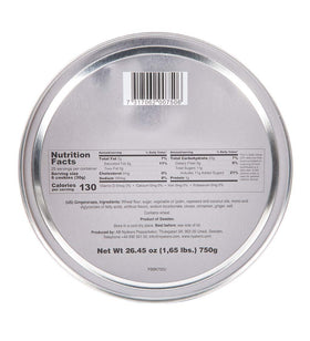 Nyakers gingersnaps red gift tin packaging signals festive gifting appeal.
