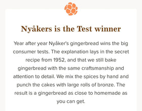 Nyakers Swedish Ginger Cookies on-the-go snack in a red tin.