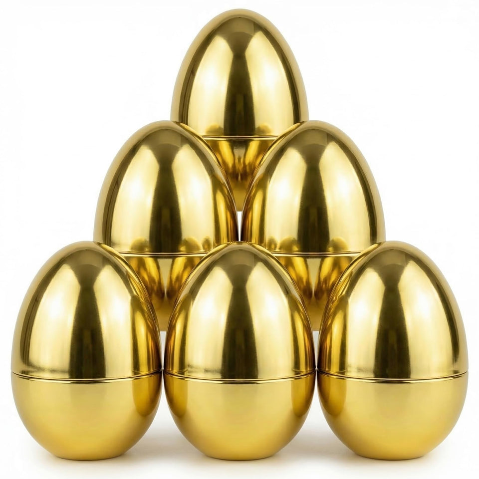Nyicey jumbo gold Easter egg 6 inch ready for hunts and decor