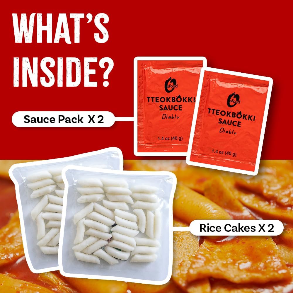 O’Food Tteokbokki gluten-free option pack-2, note BBQ contains gluten